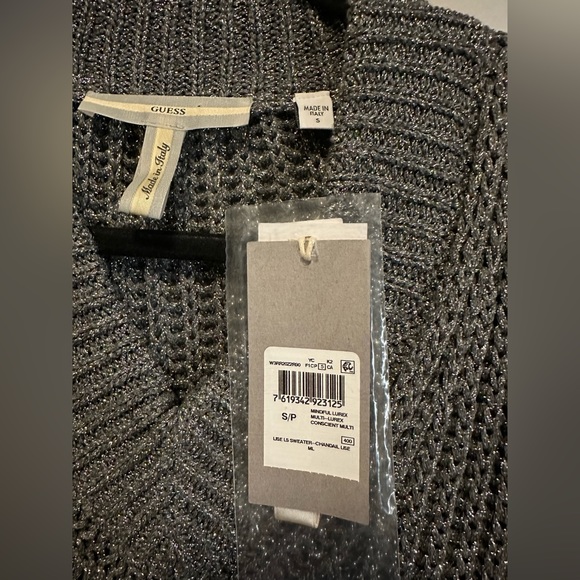 GUESS Lise Sparkle Cutout V-Neck Sweater - Picture 4 of 13